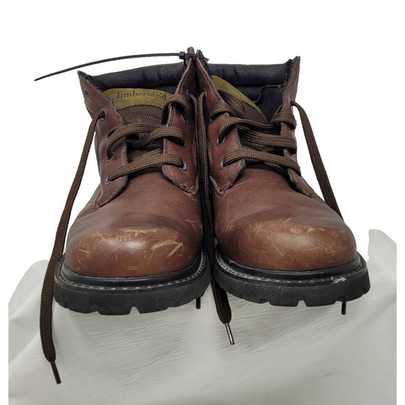 Timberland Boots 9M Brown Leather Waterproof Gorpcore Work Grunge - Picture 3 of 8